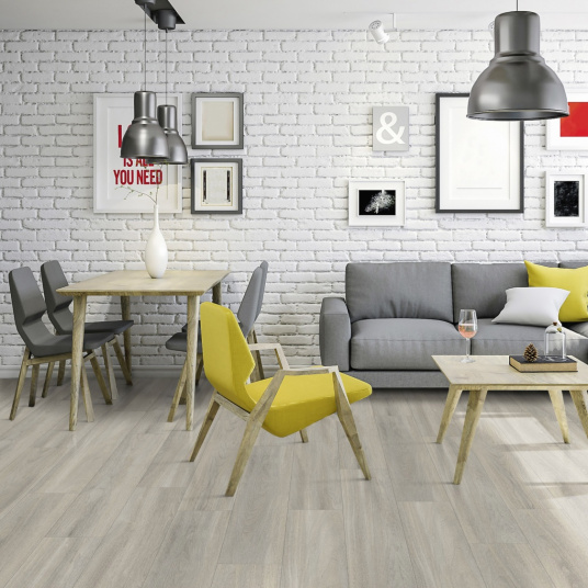 Lame vinyle Gerflor - Creation 40 rigid acoustic à clipser - Bostonian oak Beige - salon