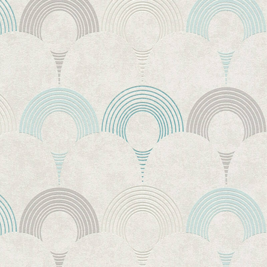 Papier peint expansé sur intissé - Rétro - Cercles design - Sans perspective