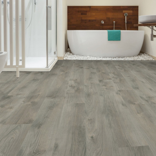 Parquet vinyle rigide Ultime - Pose clipsable - Chêne gris - salle de bain