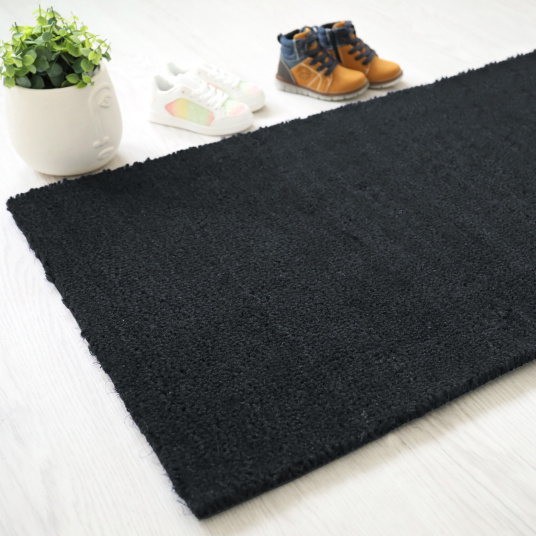 Tapis sur mesure Paillasson Brosse Coco 17mm - Blue Jeans - Vue de côté