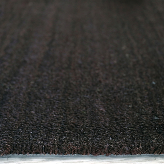 Tapis sur mesure Paillasson Brosse Coco 17mm - Brun - Tranche