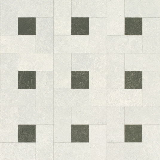 Sol vinyle textile économique dalles de sol avec cabochon noir et gris