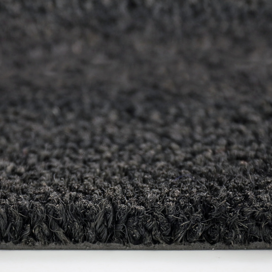 Paillasson - Tapis brosse Coco - Anthracite - Ep. 17 mm - gros plan sur la tranche