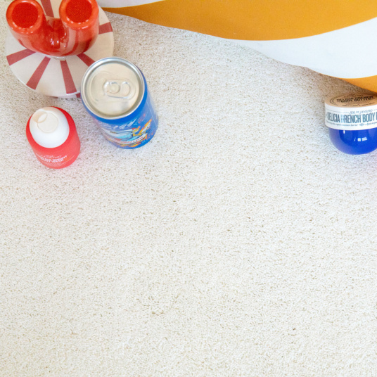 Moquette ultra douce Kawaii - Blanc doux avec pots de peinture et décoration colorée sur velours confortable