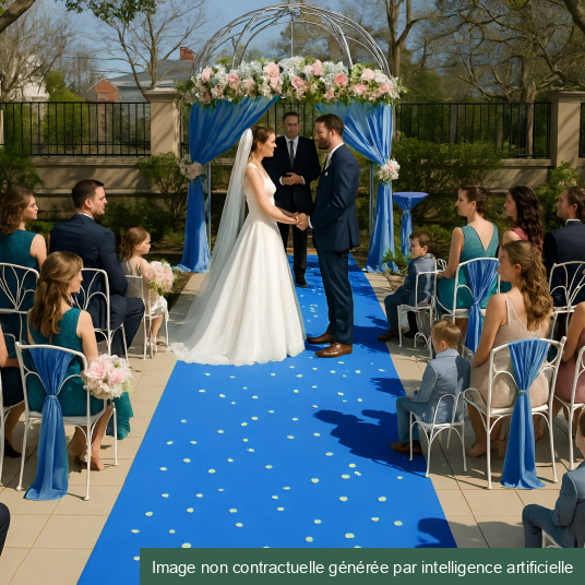 Moquette Stand Event - Bleu azur - Allée cérémonie de mariage