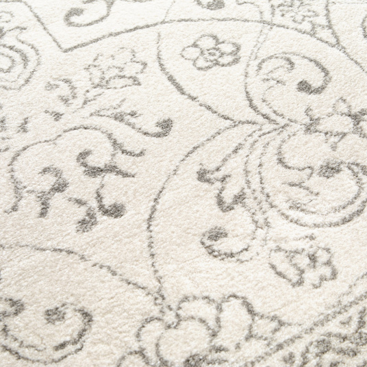 Tapis à motif floral oriental - Arabesque - Écru - gros plan