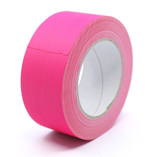 Gaffeur fluo ruban adhésif toilé rose 50 mm x 25 m déco ou marquage