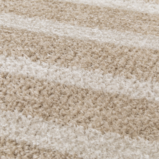 Tapis doux en matière recyclée - Soft Line - Beige - gros plan