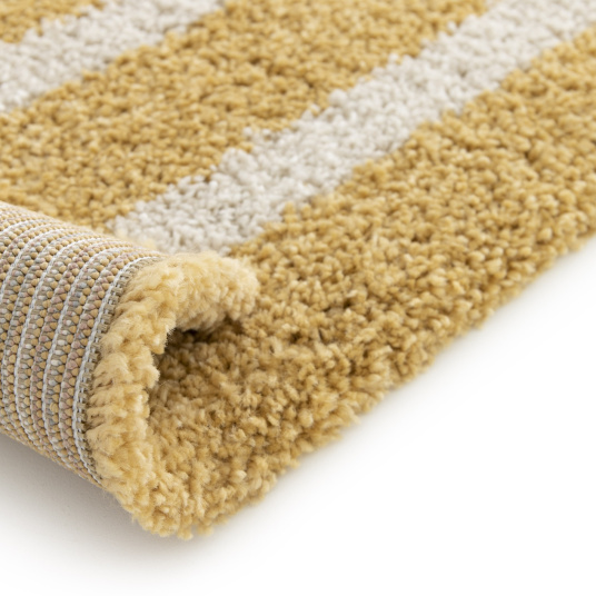 Tapis à poils longs Rainbow jaune - envers