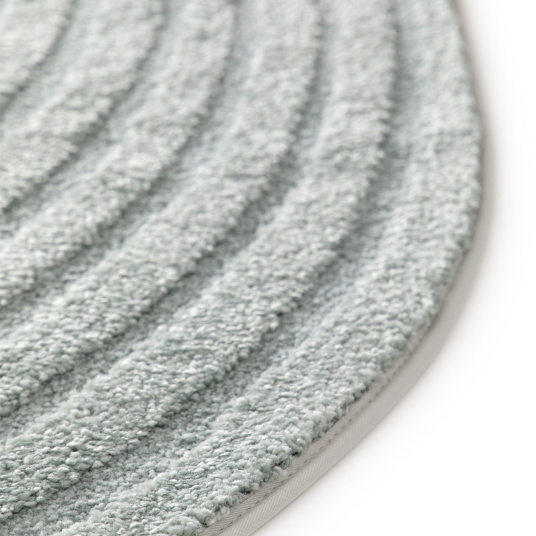 Bordure du tapis Circle Cercle gris bleuté, lignes douces et relief ovale