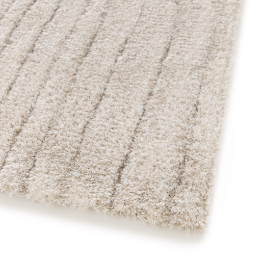 Tapis de salon doux à motif organique - Deva - Grège - coin