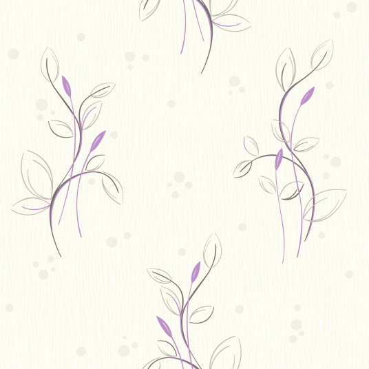 Papier peint vinyle expansé sur intissé - Basique - Motif floral violet pois satiné - Sans perspective