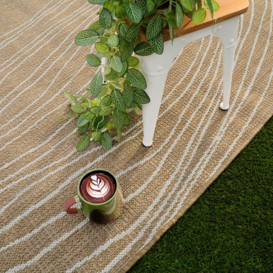 Tapis d'extérieur ou d'intérieur - Riviera - Beige et crème - 