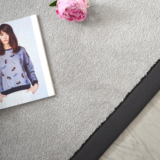 Tapis Paillettes Star gris ganse coton anthracite - vue du dessus