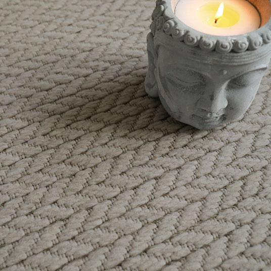 Tapis sur mesure en laine, jute et sisal Esprit gris - vue de près