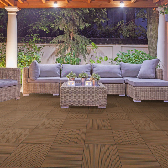 Dalle Terrasse Composite clipsable - Brun Exotique - terrasse