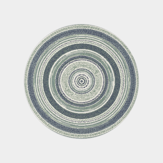 Tapis rond d'extérieur ou d'intérieur - Céleste - Bleu et vert