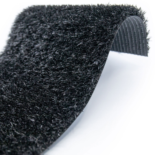 Gazon synthétique Expo noir 22 mm classé feu – Vue matière en courbe