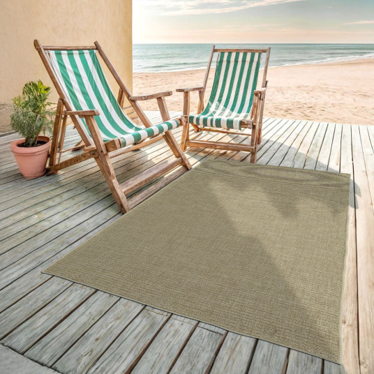 Tapis d'intérieur ou d'extérieur aspect sisal - Havana - Beige - terrasse