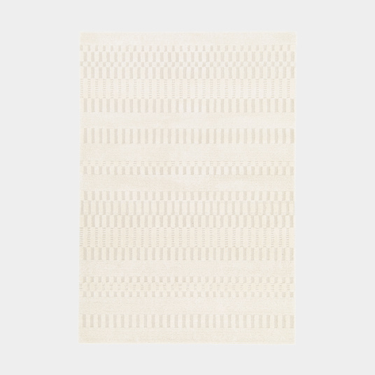 Tapis de salon graphique en relief - Tempo - Crème