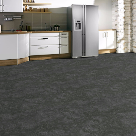 Sol cuisine avec dalle vinyle Performance - Ardoise naturelle en pose flottante clic 5G