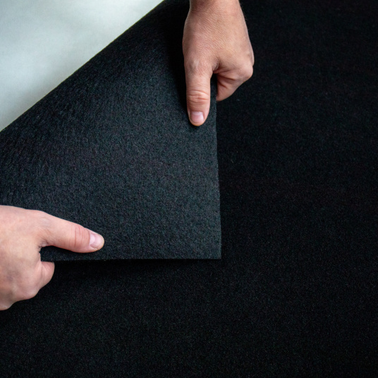 Moquette Orotex Revexpo Noir pour circulation détail technique de l'envers