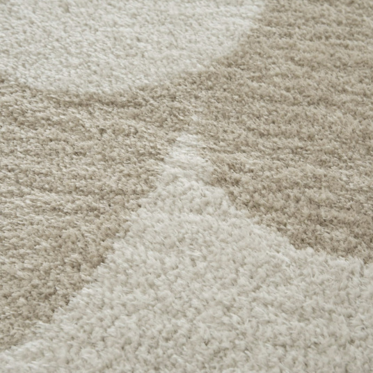 Tapis de salon en matière recyclée - Arty - Marron et beige - gros plan