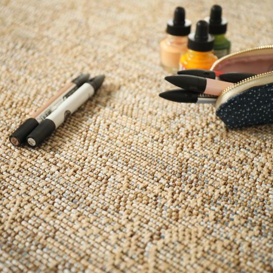 Tissé plat Jambi nuances beige sable - vue de près