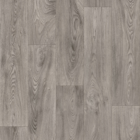 Sol vinyle Prestige Batitec - Burned Wood T94, imitation parquet bois gris aux veinures marquées et lames décalées