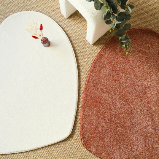 Tapis coeur rose corail édition limité - vue de haut