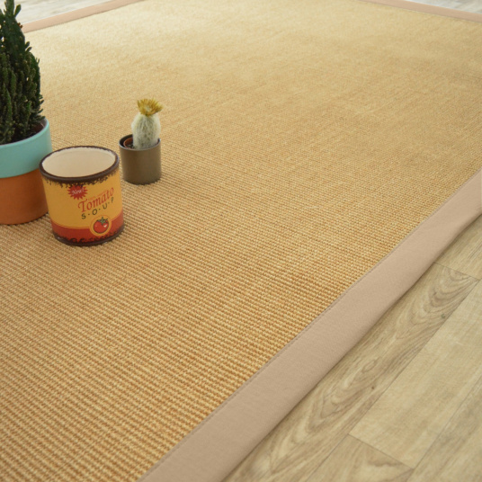 Tapis sisal Yucatan naturel ganse beige