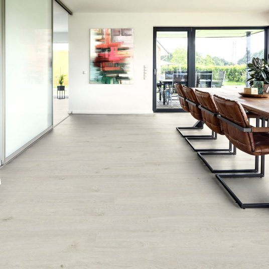 Parquet flottant Stratifié - Cuisine et salle de bain - Lames larges - Chêne Santorini - bureau