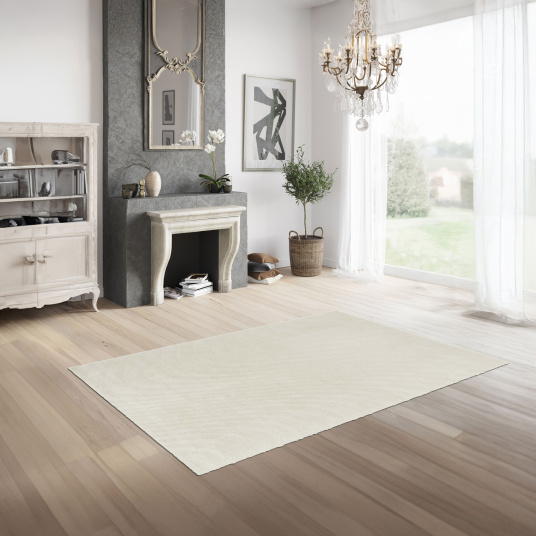Tapis intérieur - Nazaré - Lignes écru et beige naturel - salon