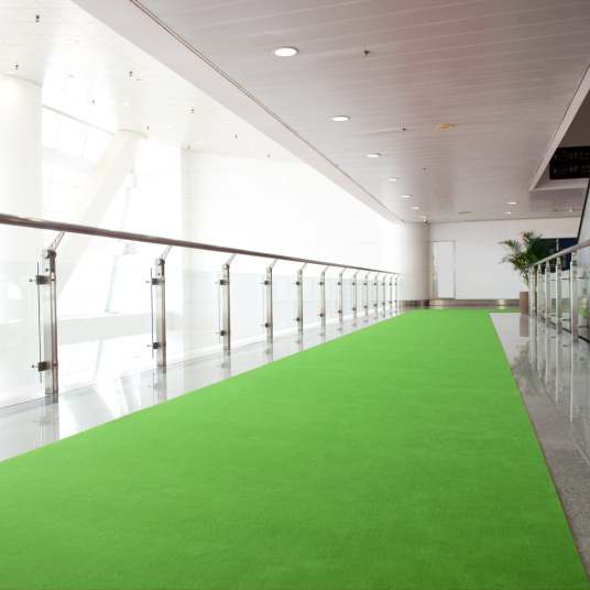 Moquette filmée - Stand Event - Vert perroquet - couloir