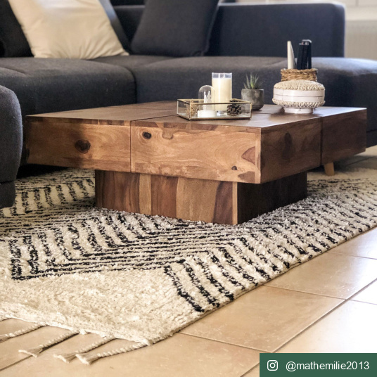 Tapis style Berbère avec franges - Arrow blanc cassé - salon