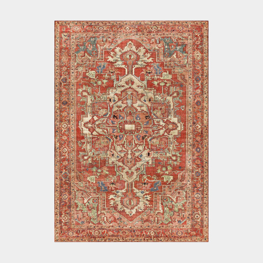 Tapis doux à motif oriental - Jalil - Rouge