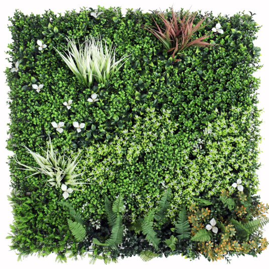 Carré 1m x 1m  de mur végétal artificiel Prairie à installer sur clôture ou balcon