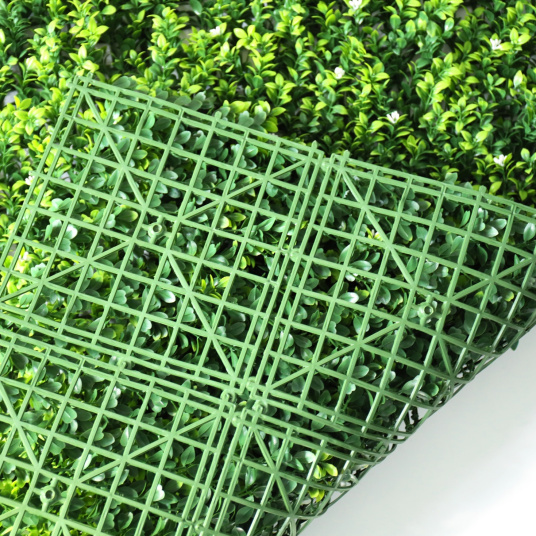 Dos du panneau végétal Jasmin blanc avec structure plastique clipsable 1m x 1m