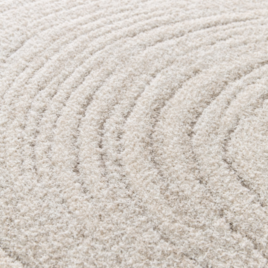 Tapis de salon doux à motif organique - Ida - Grège - gros plan