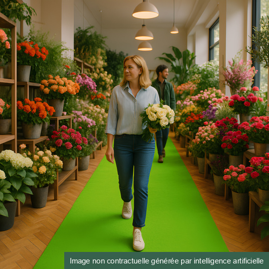 Moquette Stand Event - Vert perroquet - Passage magasin