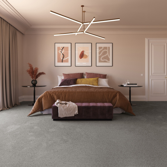 Moquette chambre résistante aux taches Chromaluxe gris organique