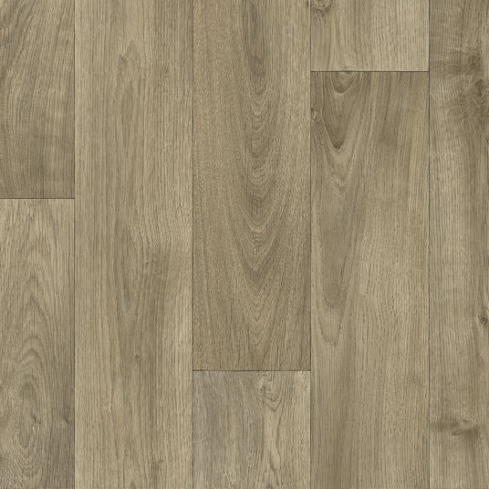 Sol vinyle Prestige Batitec - Tavel T31, décor bois gris beige aux lames décalées et veinures naturelles
