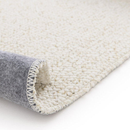 Tapis de salon ou chambre Bouclette crème fouettée - envers