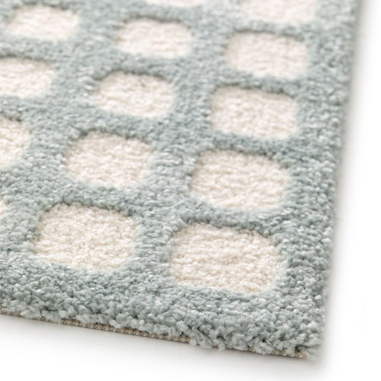 Bord du tapis de salon enroulé Art Abstrait - Bleu ciel avec relief et texture dense