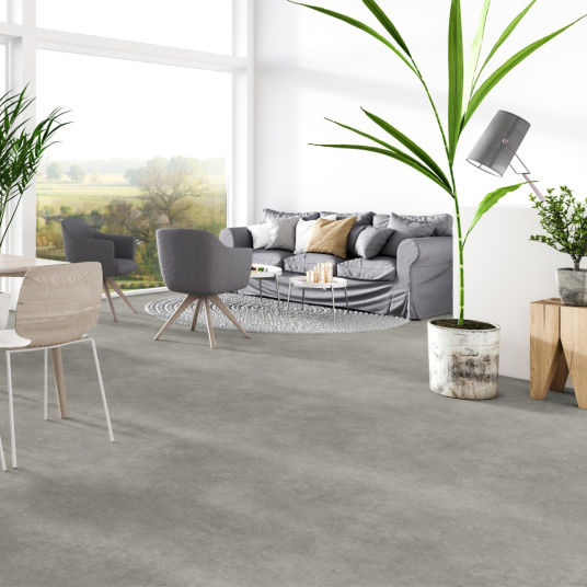 Sol PVC Best - Effet Béton Gris - Espace détente