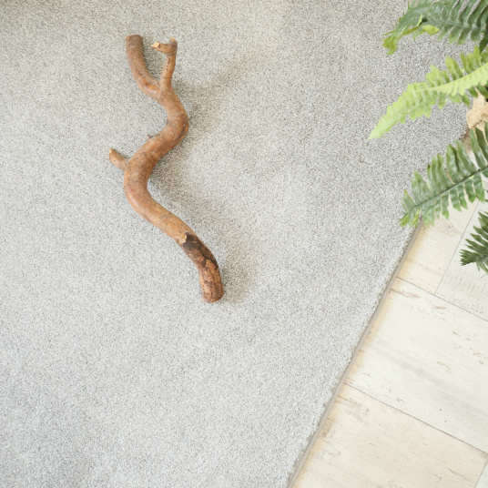 Tapis doux poils longs - Touch gris clair - Galon gris clair - vue du dessus