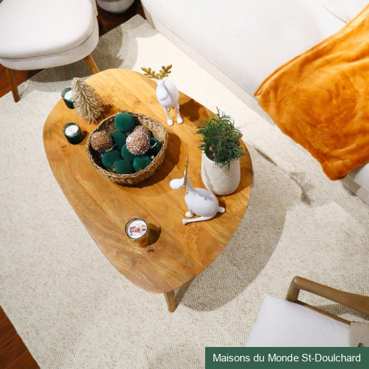 Tapis de salon ou chambre Bouclette crème fouettée - vue du dessus