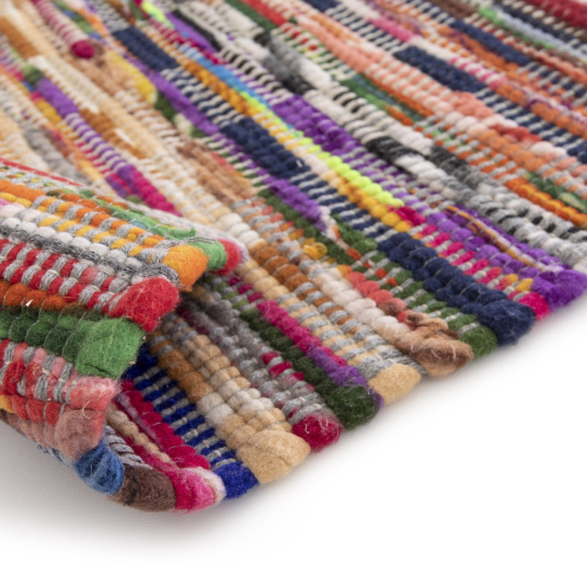 Tapis Chindi en matière recyclée - Unicité - Multicolore - envers