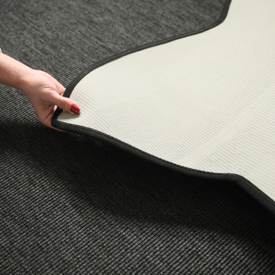 Tapis chat design - Miaou chic - Gris ardoise - envers