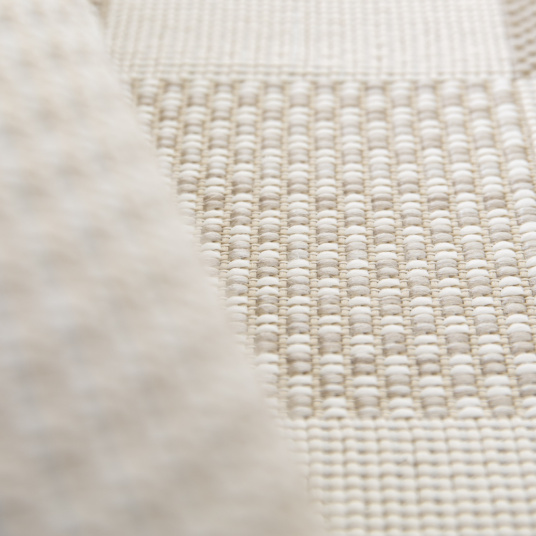 Tapis motif damier en matière recyclée - Andy - Beige - envers